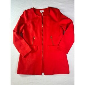 Laundry By Shelli Segal Modern Jacket Office Siren Zip Front - 14 Red